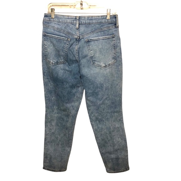 Old Navy OG Straight 10 Jeans High Rise Buttonfly Light Blue Stonewash Slimming - Picture 3 of 7